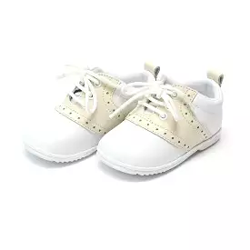 Austin Beige Leather Saddle Oxford Shoe (Baby)