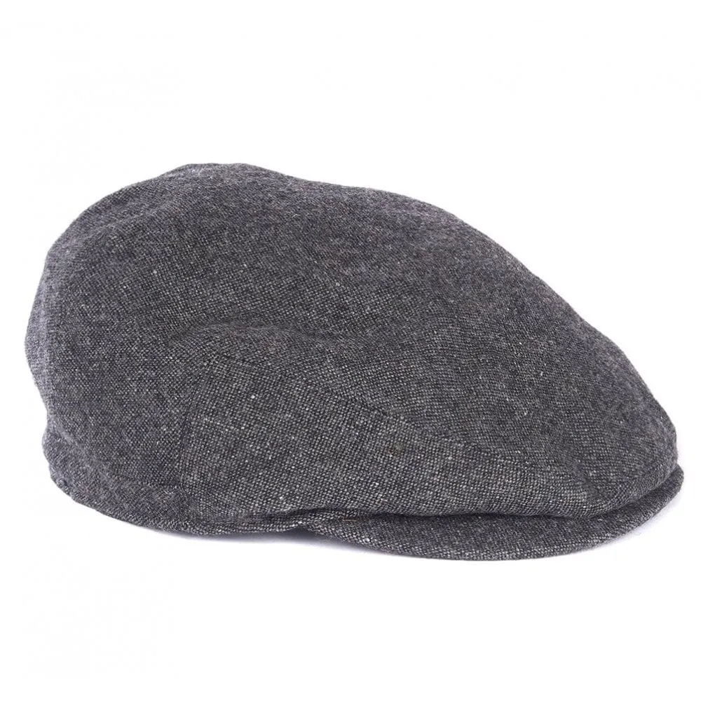 Barbour Men's Barlow Flat Cap in Herringbone Grey