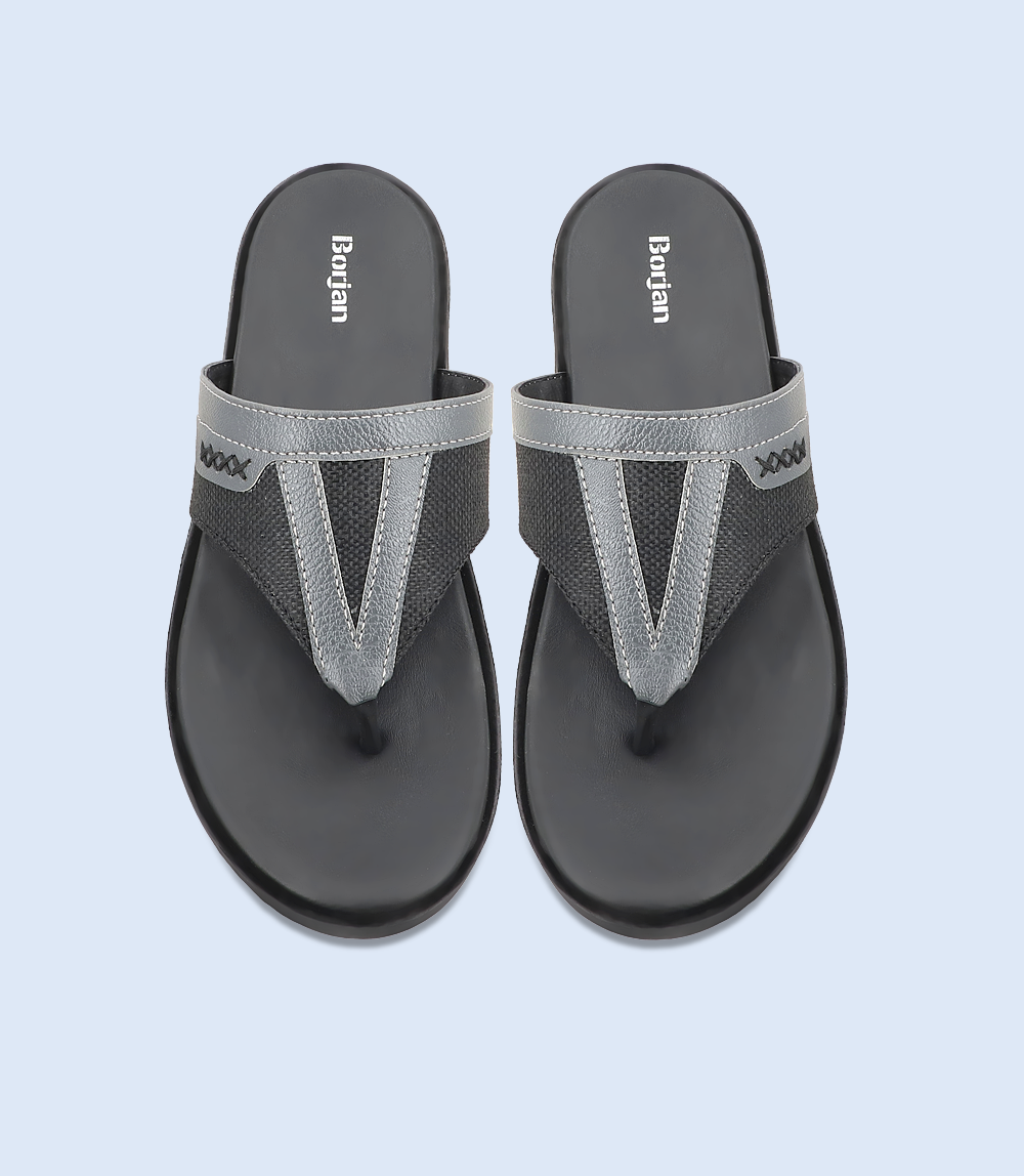 BM5464-BLACK-Men Casual Chappal