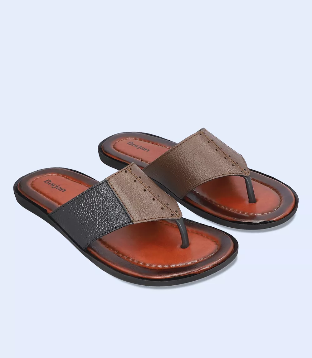 BM5546-BROWN-Men Casual Chappal