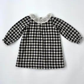 Bonpoint Black And White Brushed Cotton Dress With Lace Collar: 3 Years