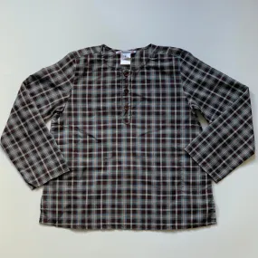 Bonpoint Brown Check Collarless Shirt: 8 Years