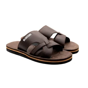 Brown Triple Cross Comfy Slippers