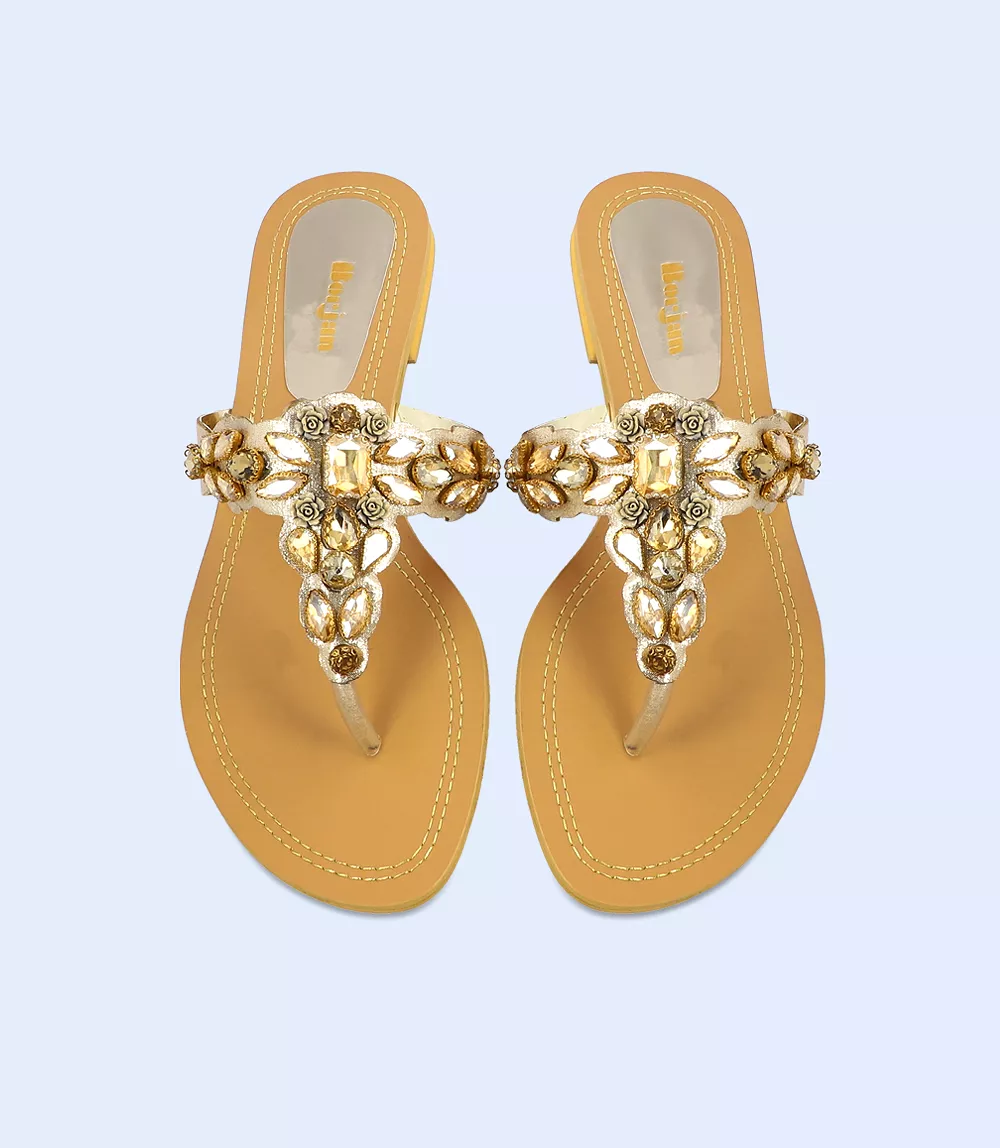 BW5938-DULL-GOLD-Women Formal Chappal