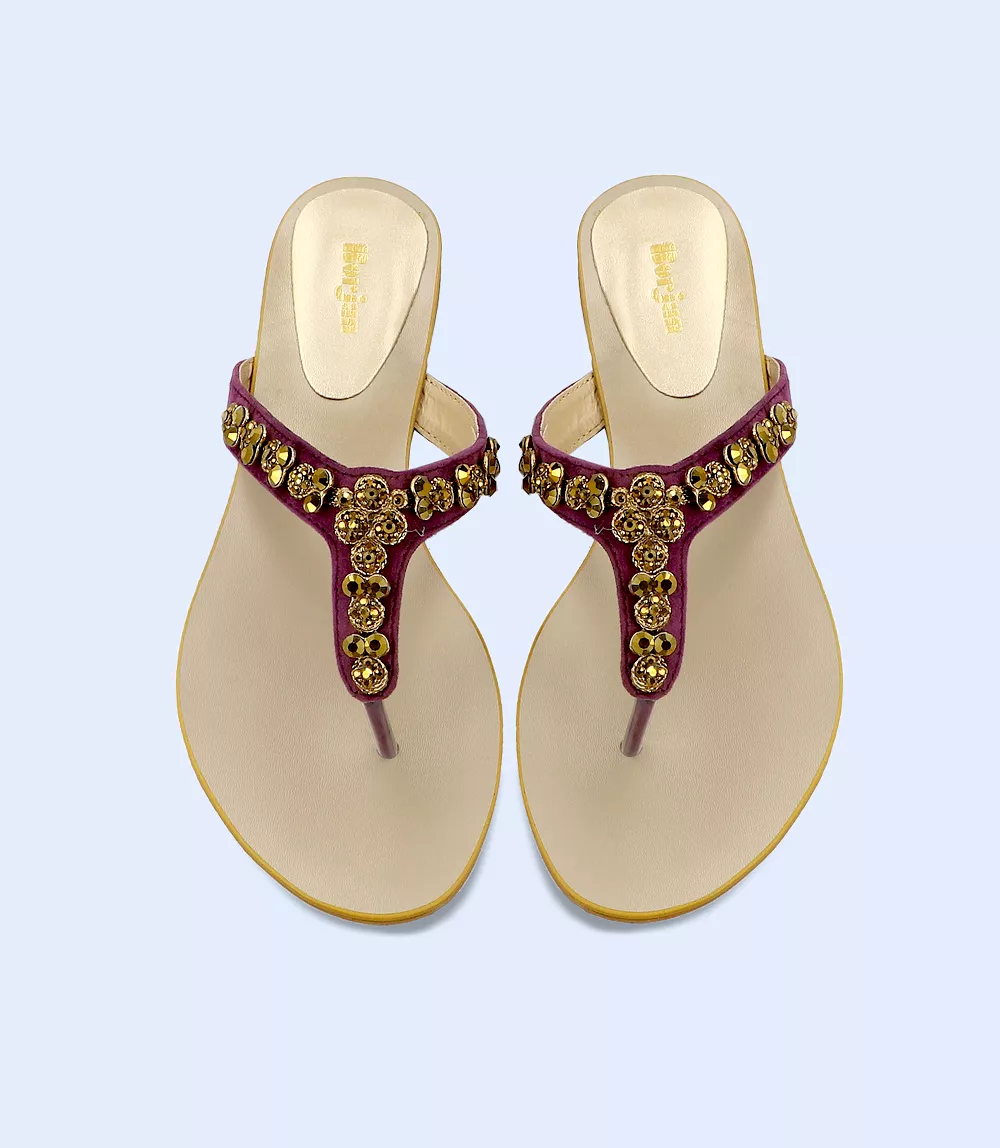 BW6078-PLUM-Women Formal Chappal