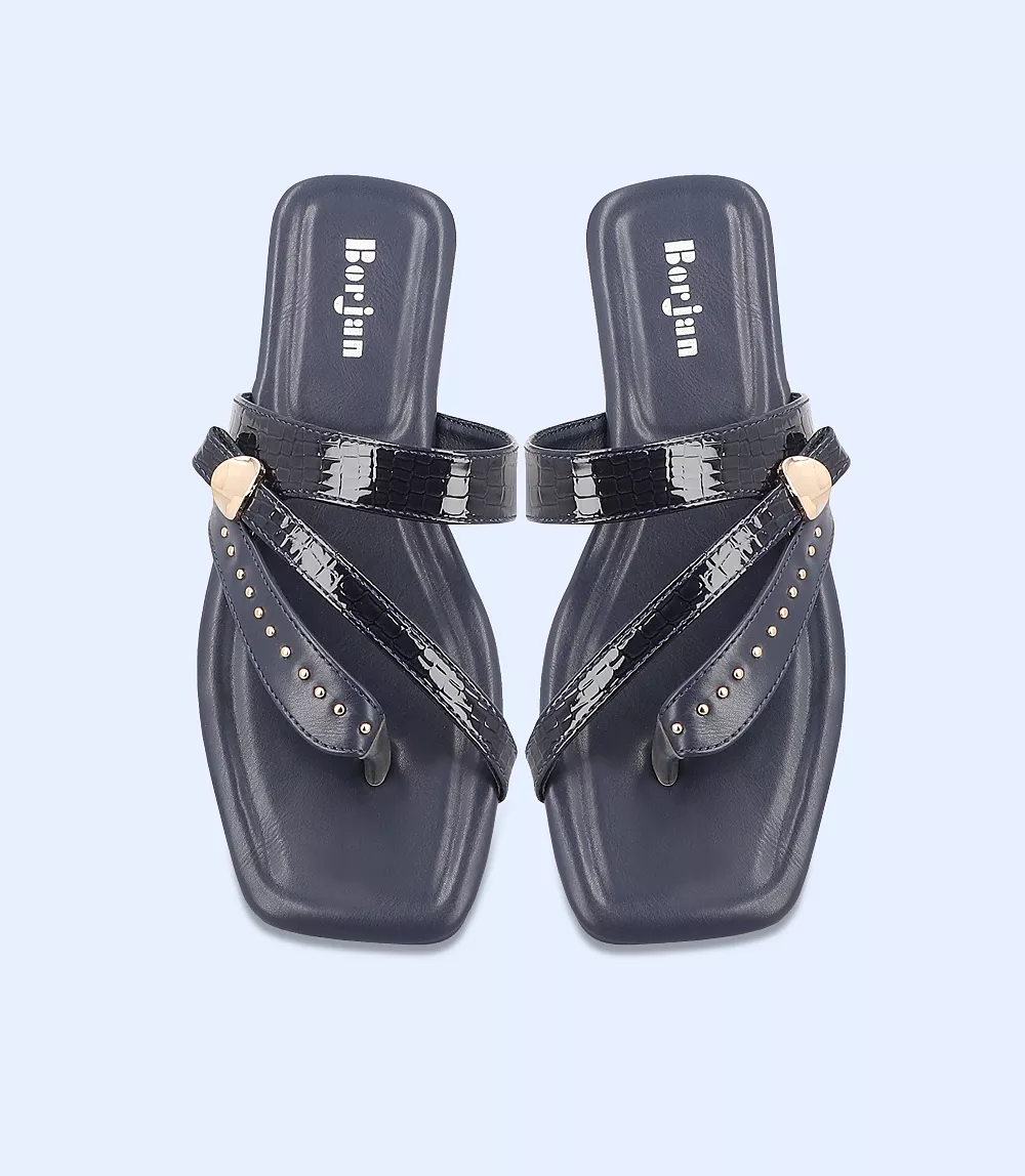 BW7369-NAVY-Women Casual Chappal