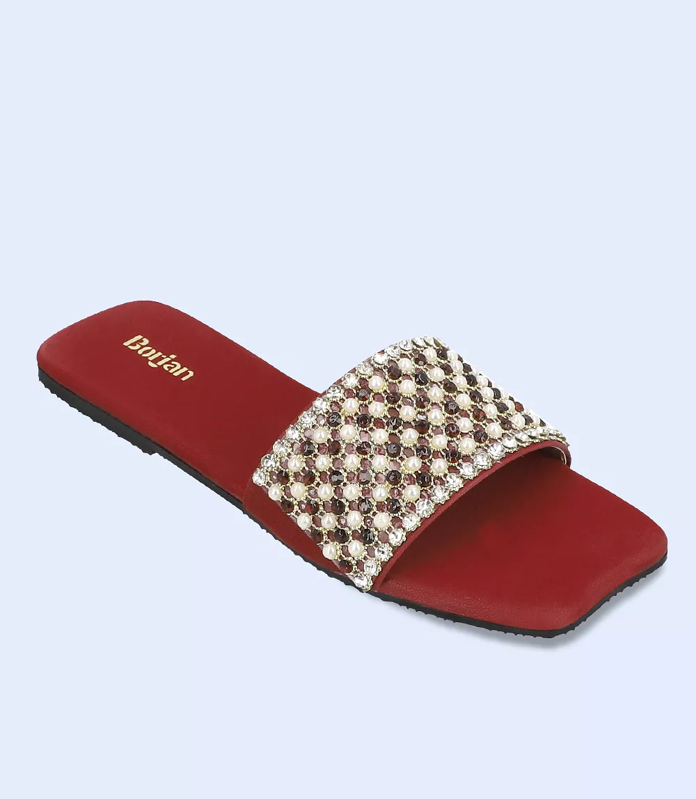 BW7478-MAROON-Women Casual Slipper