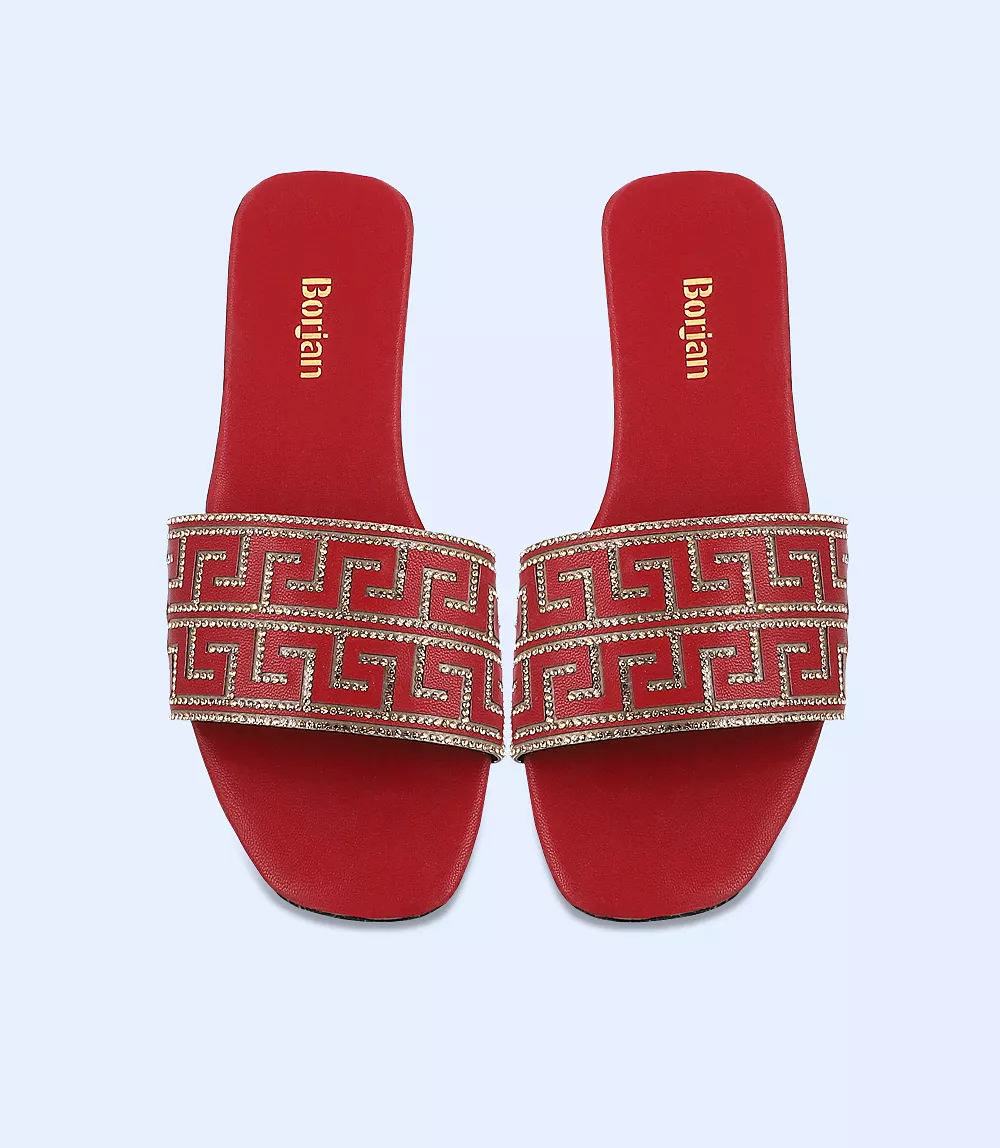 BW7482-MAROON-Women Casual Slipper