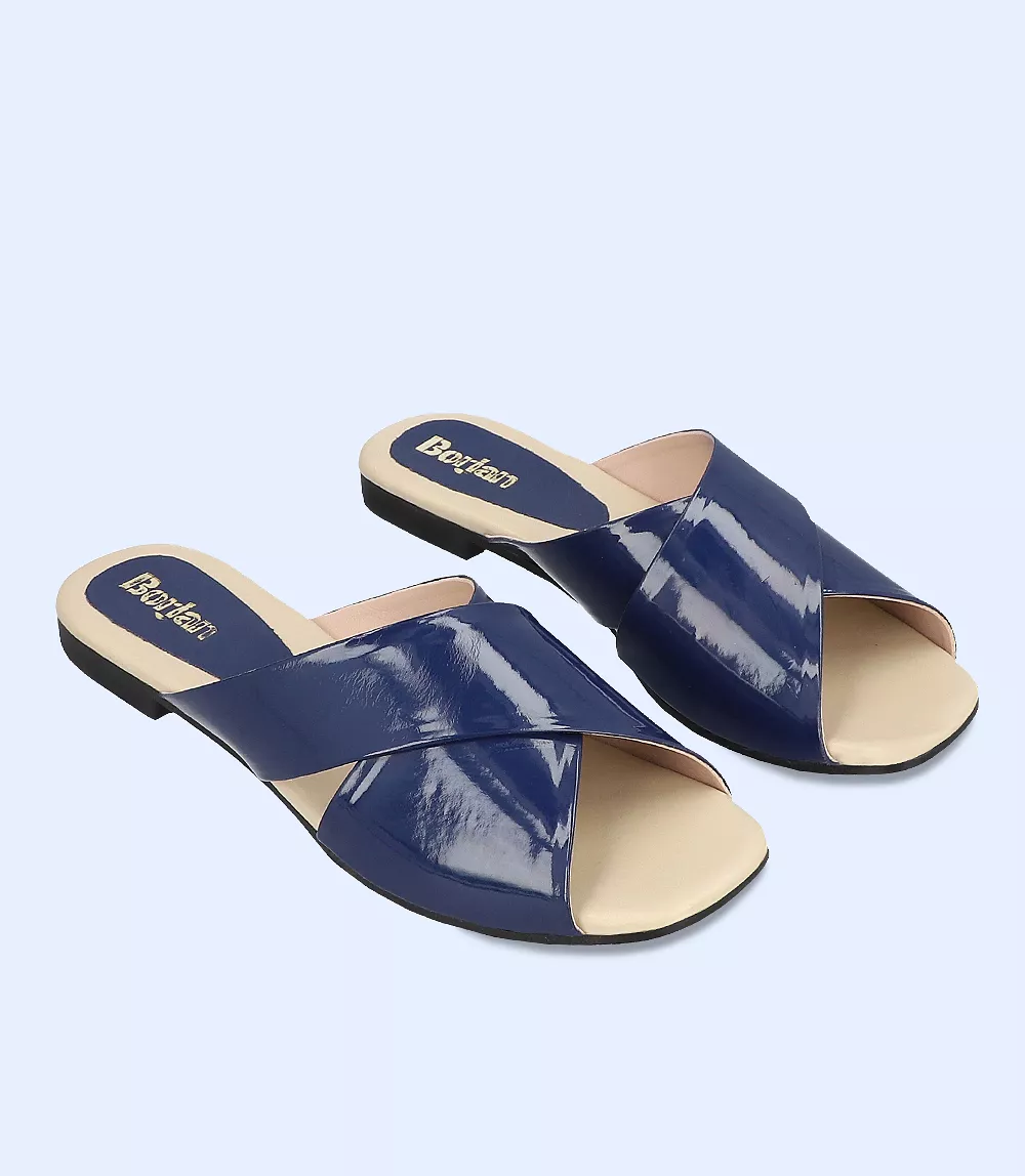 BW7980-NAVY-Women Casual Slipper