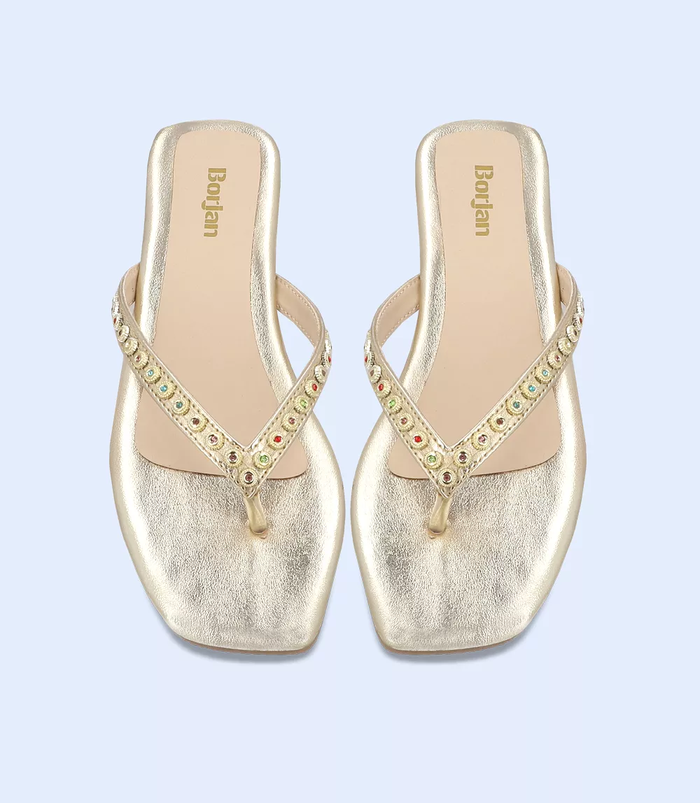 BW8040-GOLDEN-Women Casual Chappal