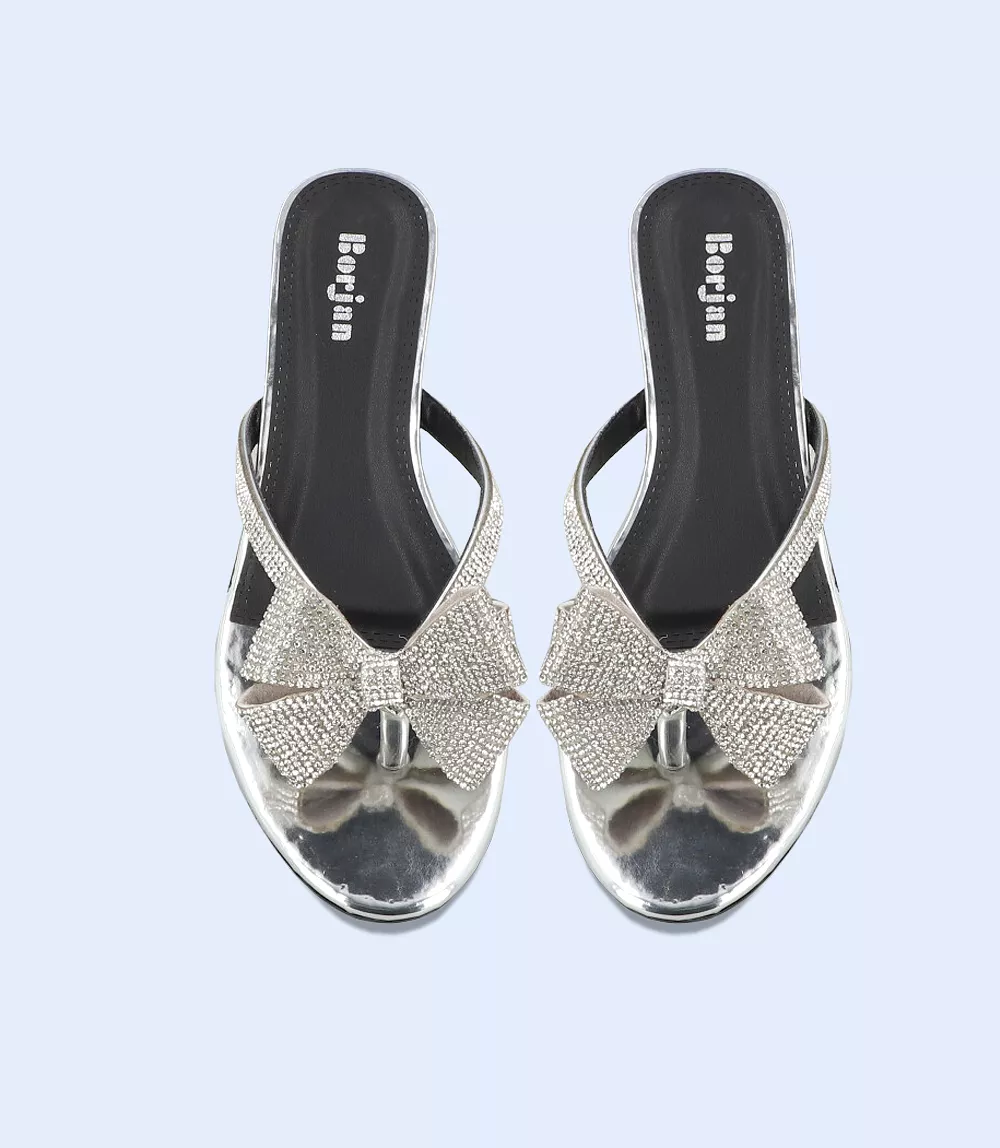 BW9436-SILVER-Women Formal Chappal