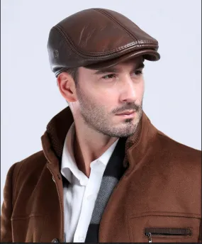 Chef's outdoor leather Cap autumn - winter Chef uniform