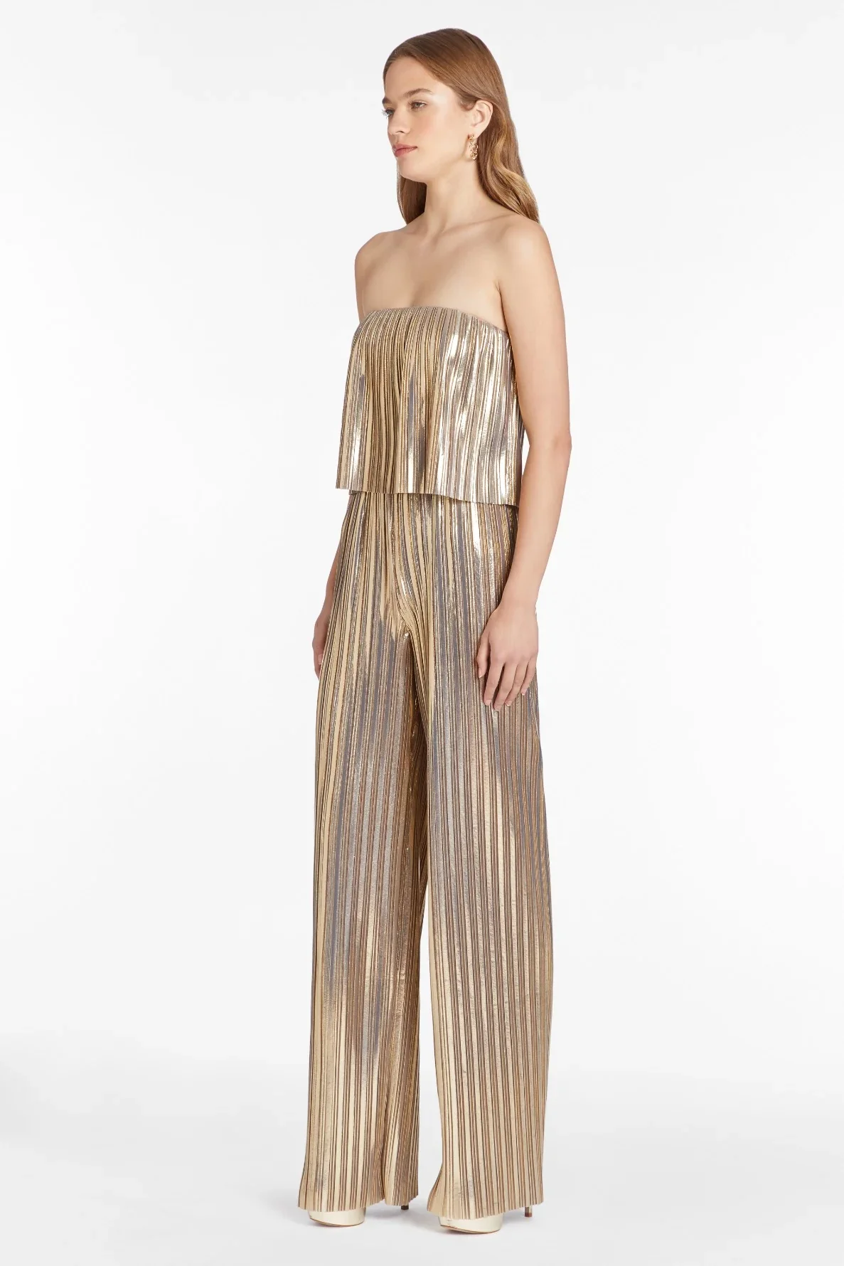 Collina Metallic Strapless Jumpsuit