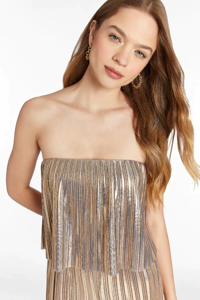 Collina Metallic Strapless Jumpsuit