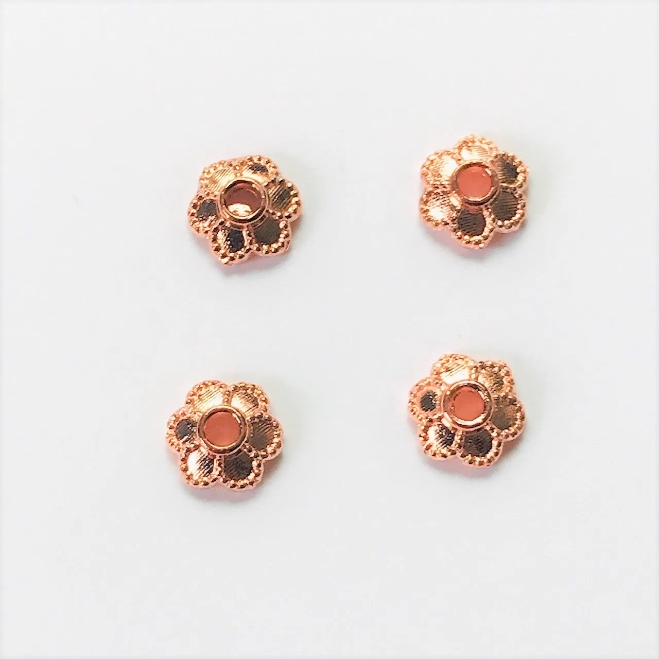 Copper 6-Petal Bead Cap 5.5x2mm (100 pcs)