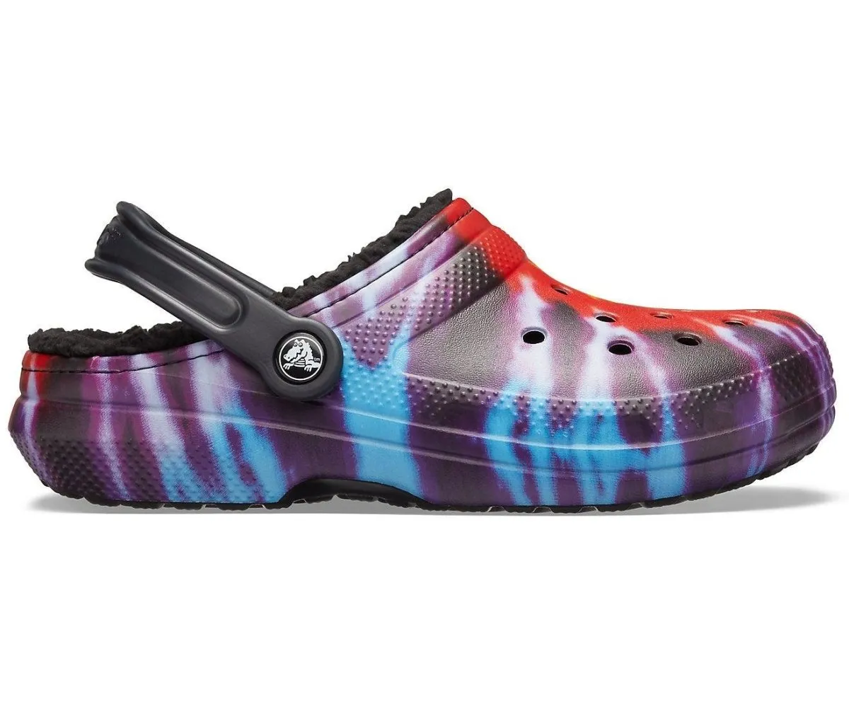 Crocs Women's Classic Tie-Dye Lined Clog 206341-988 - Multi/Black