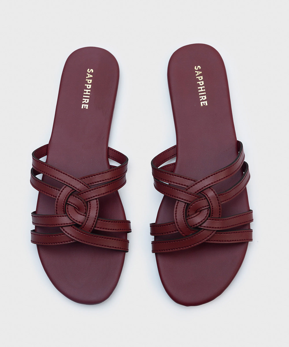 Faux Leather Slides