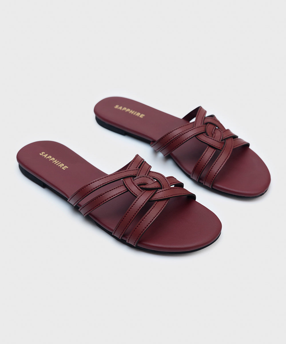 Faux Leather Slides