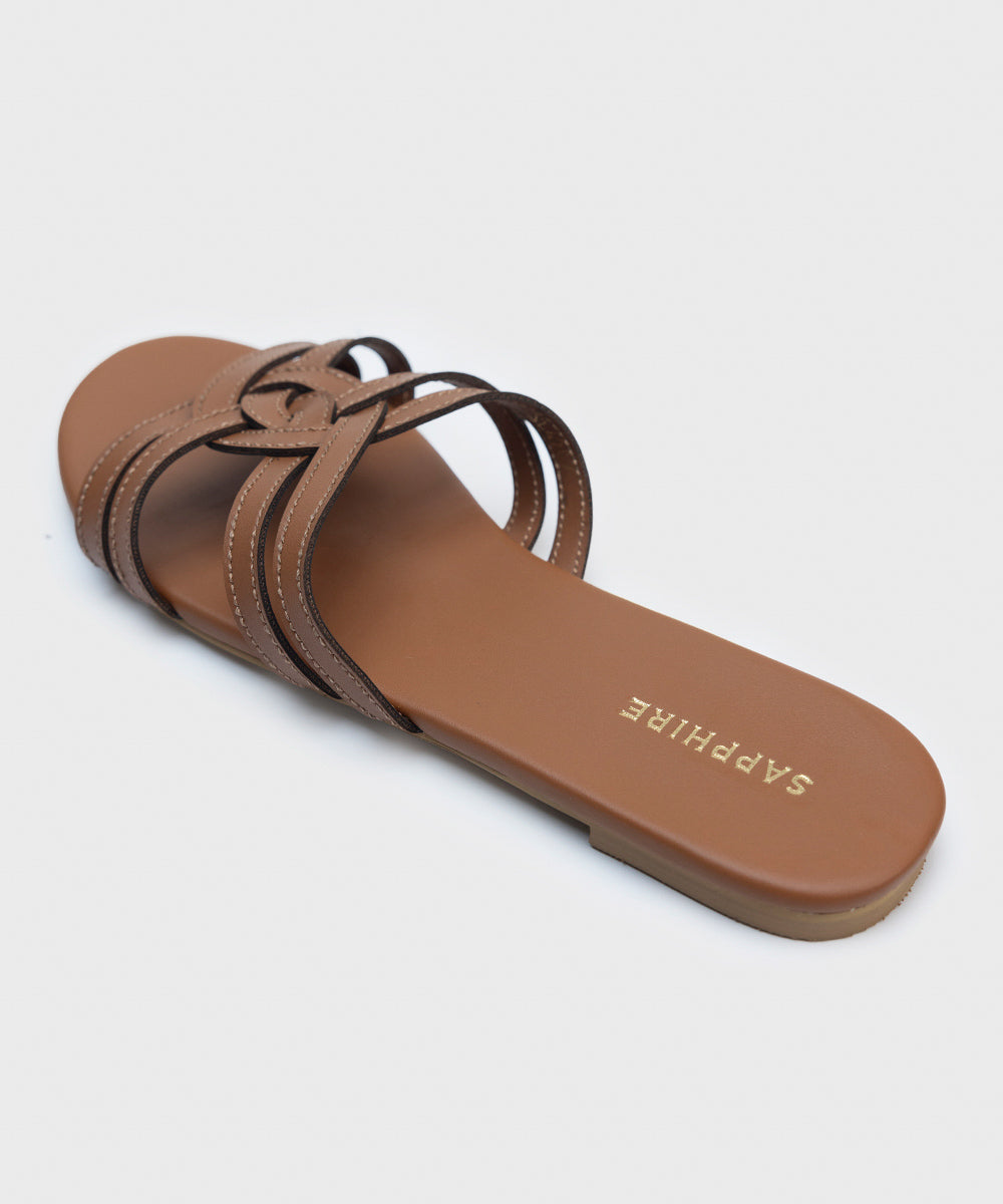 Faux Leather Slides