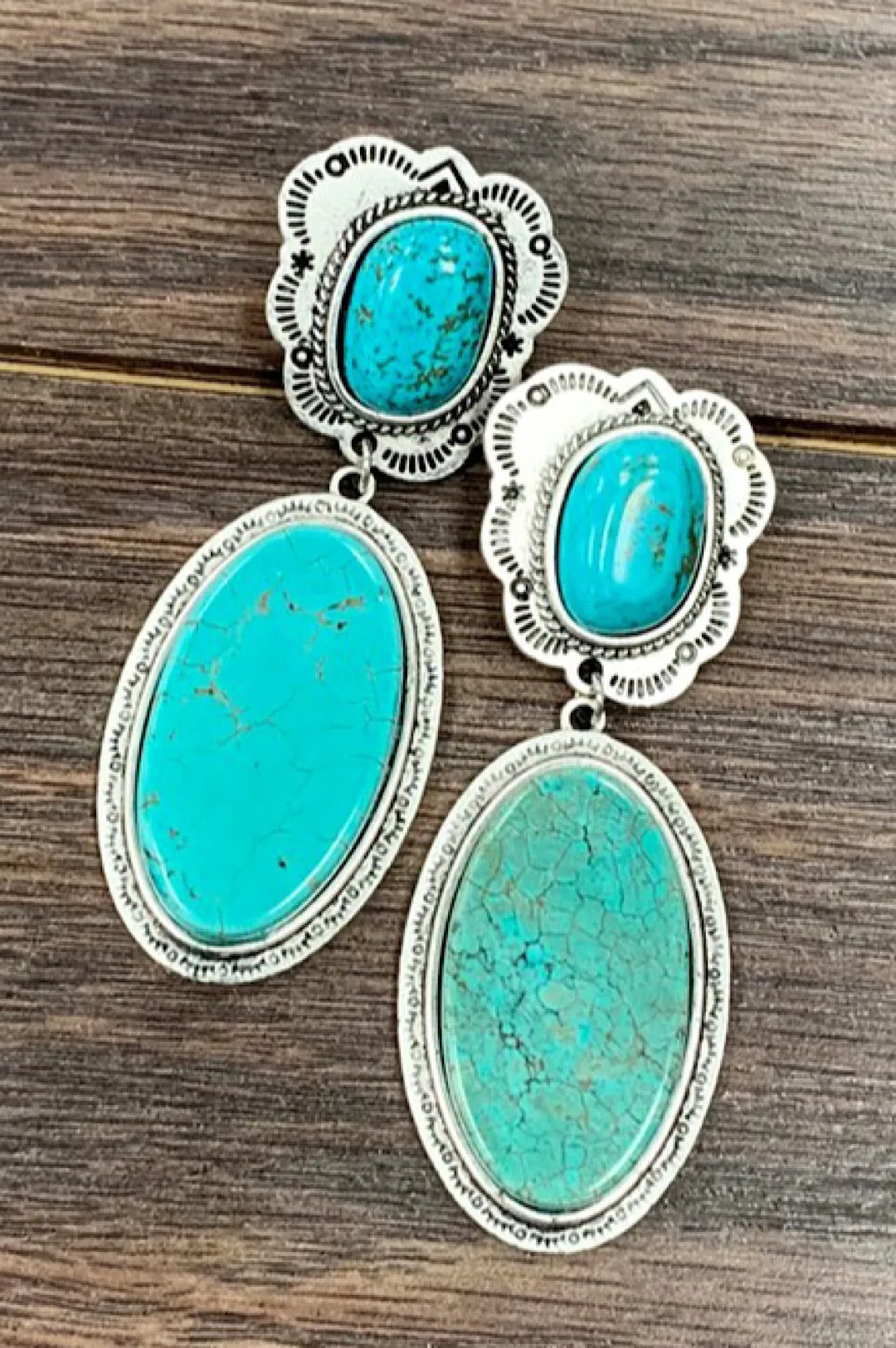 Flat Turquoise Earrings