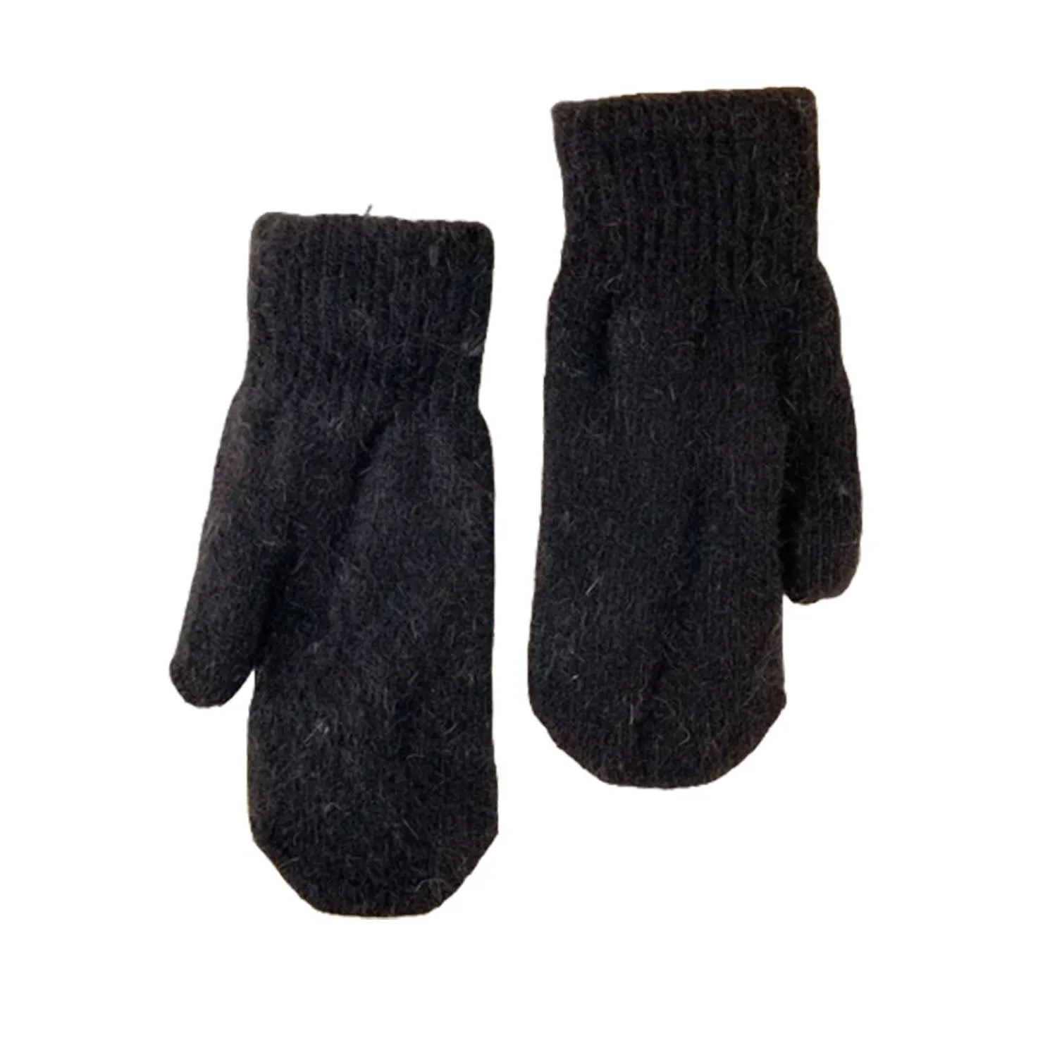 FLOOF Women's Wool Mittens in Black