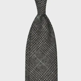 F.Marino Prince of Wales Flannel Wool Tie 3 Folds Anthracite Grey