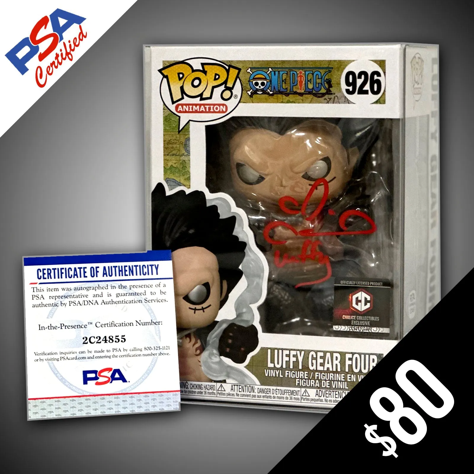 Funko Pop! One Piece: Luffy Gear Four #926 - SIGNED by Colleen Clinkenbeard (PSA Certified)