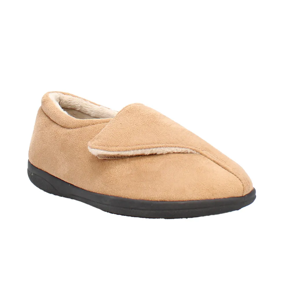 Georgina Wide Fit Women's Velcro Fastening Slipper