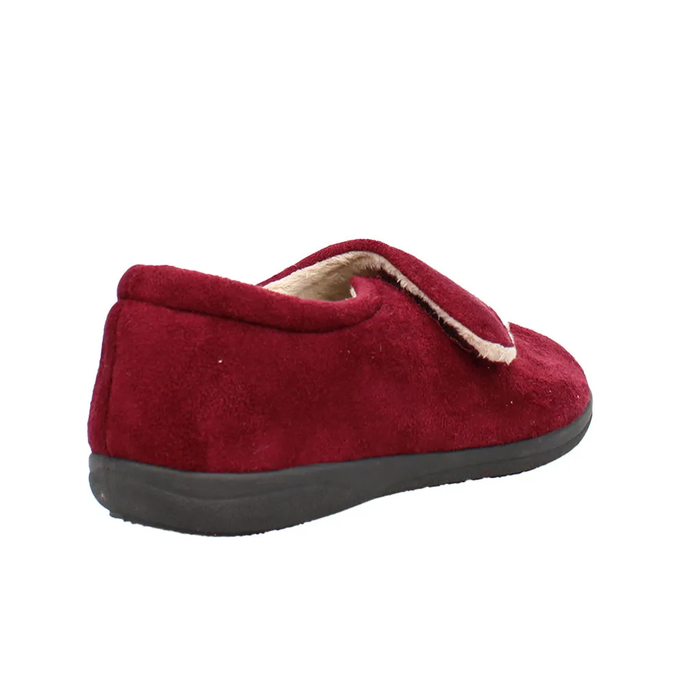 Georgina Wide Fit Women's Velcro Fastening Slipper