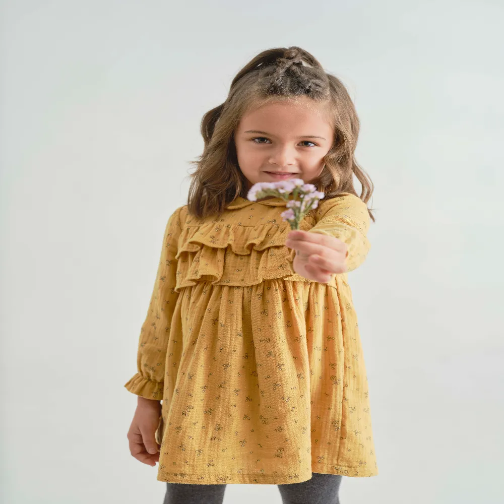 Girl E.Ldta. Pop Dress-Mustard