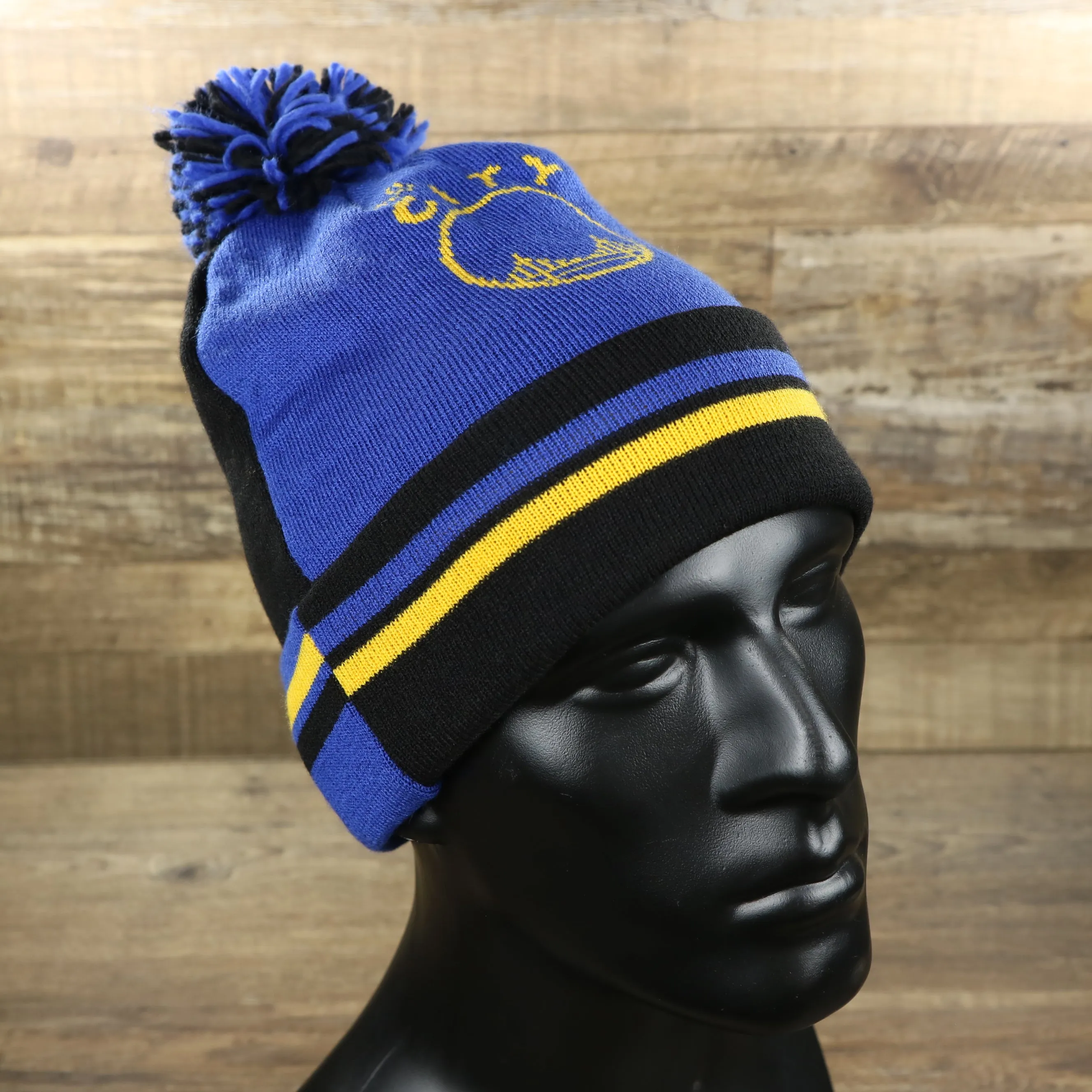 Golden State Warriors Two Sided Double Design Winter Beanie