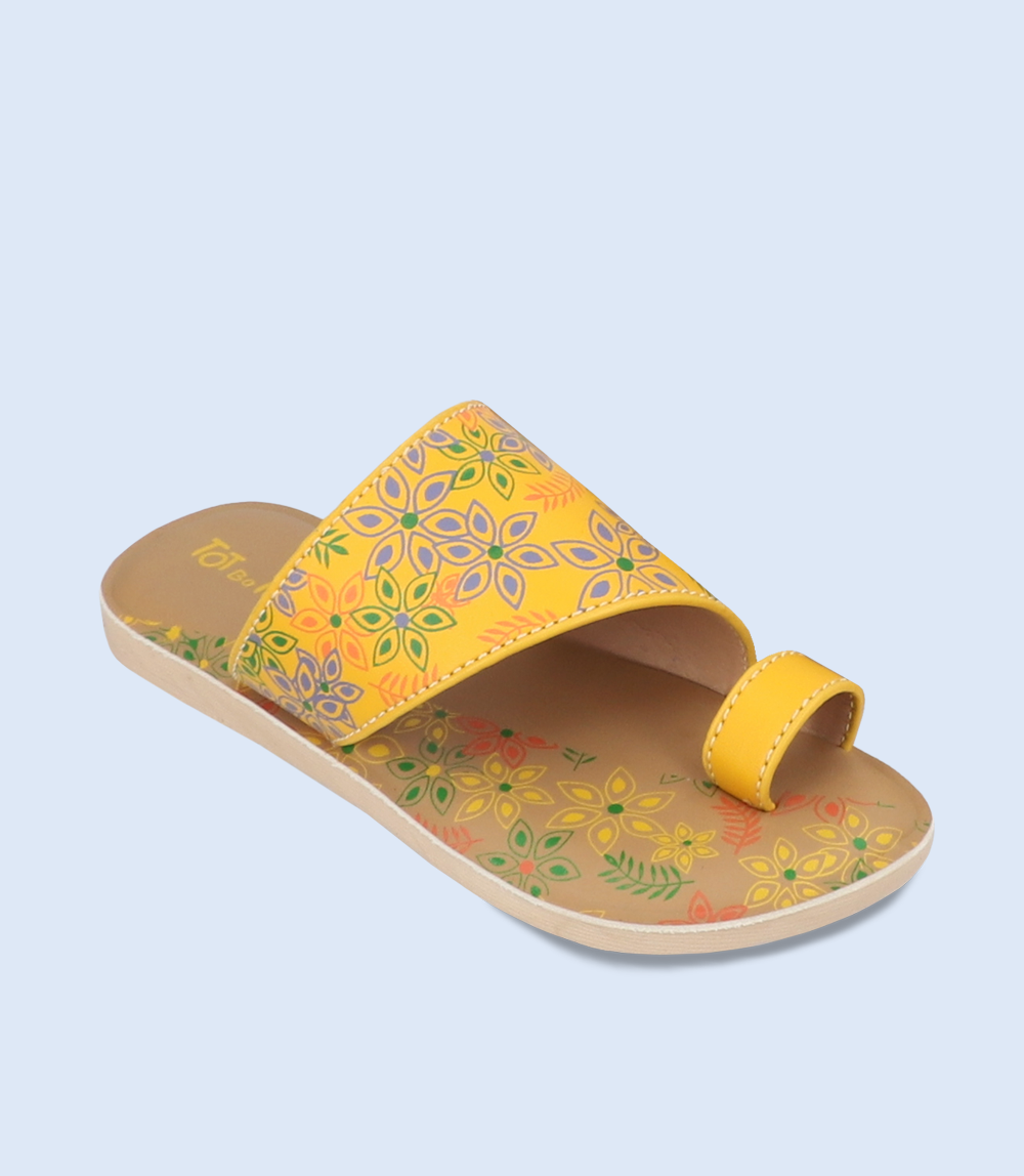 KG0126-YELLOW-Girls Slippers