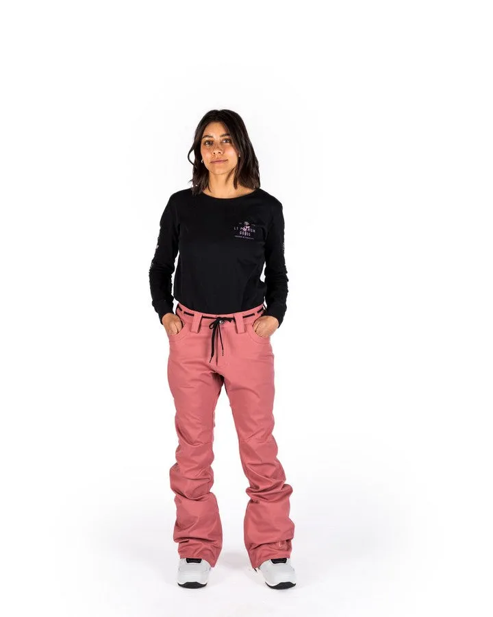 L1 Heartbreaker Twill Womens Pant Rose 2022 | Snow Pants Womens | Snow Skiers Warehouse