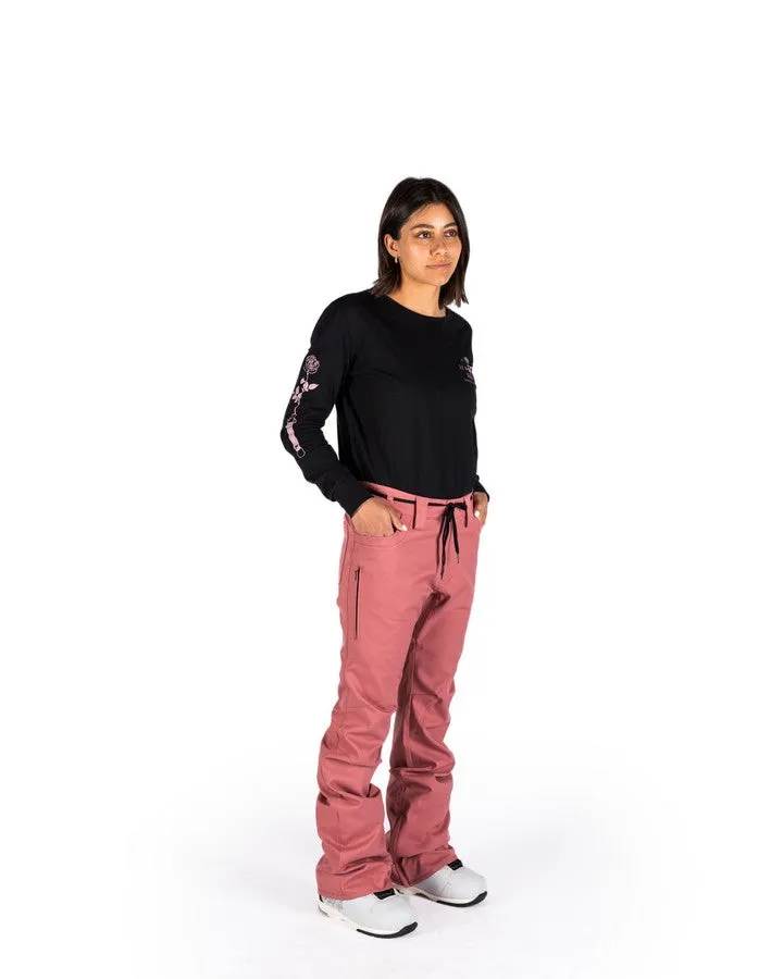 L1 Heartbreaker Twill Womens Pant Rose 2022 | Snow Pants Womens | Snow Skiers Warehouse