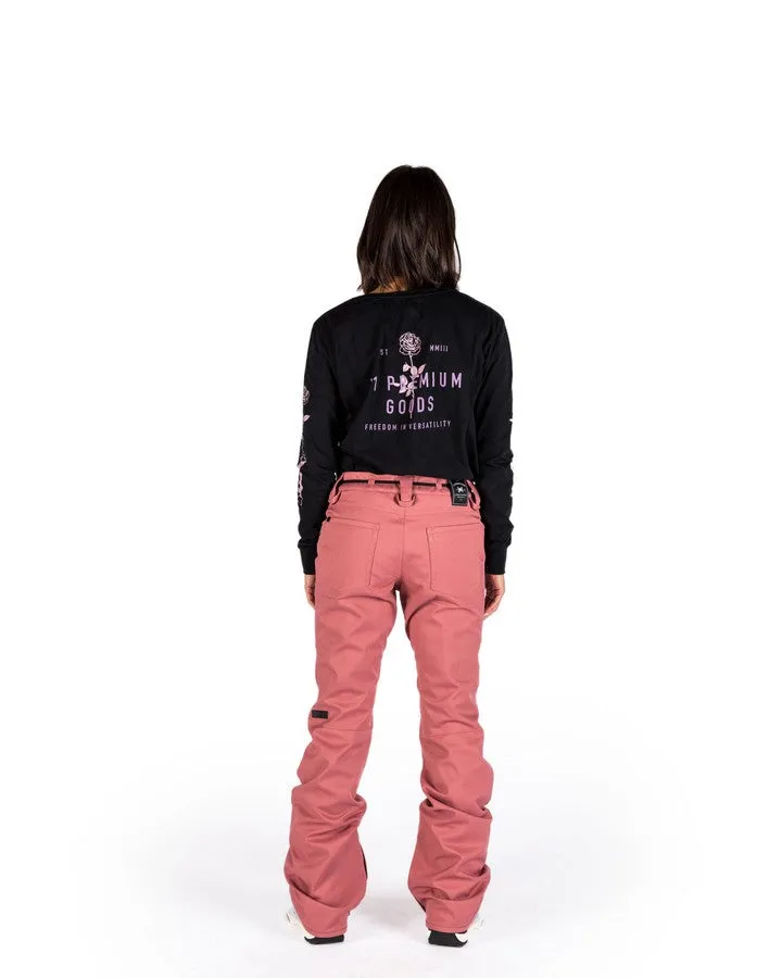 L1 Heartbreaker Twill Womens Pant Rose 2022 | Snow Pants Womens | Snow Skiers Warehouse