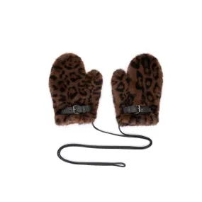 Leopard Faux Fur Mittens