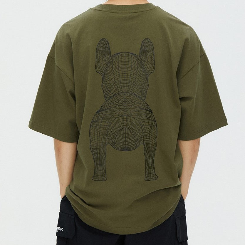 LifeWork Outline Bulldog Tee Khaki