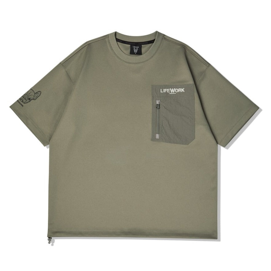 LifeWork Zip Pocket Tee Khaki