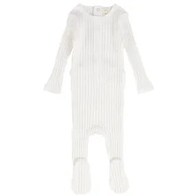 Lil Legs Winter White Wide Ribbed Stretchie