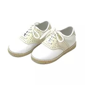 Luke  Beige Leather Two Tone Saddle Shoe