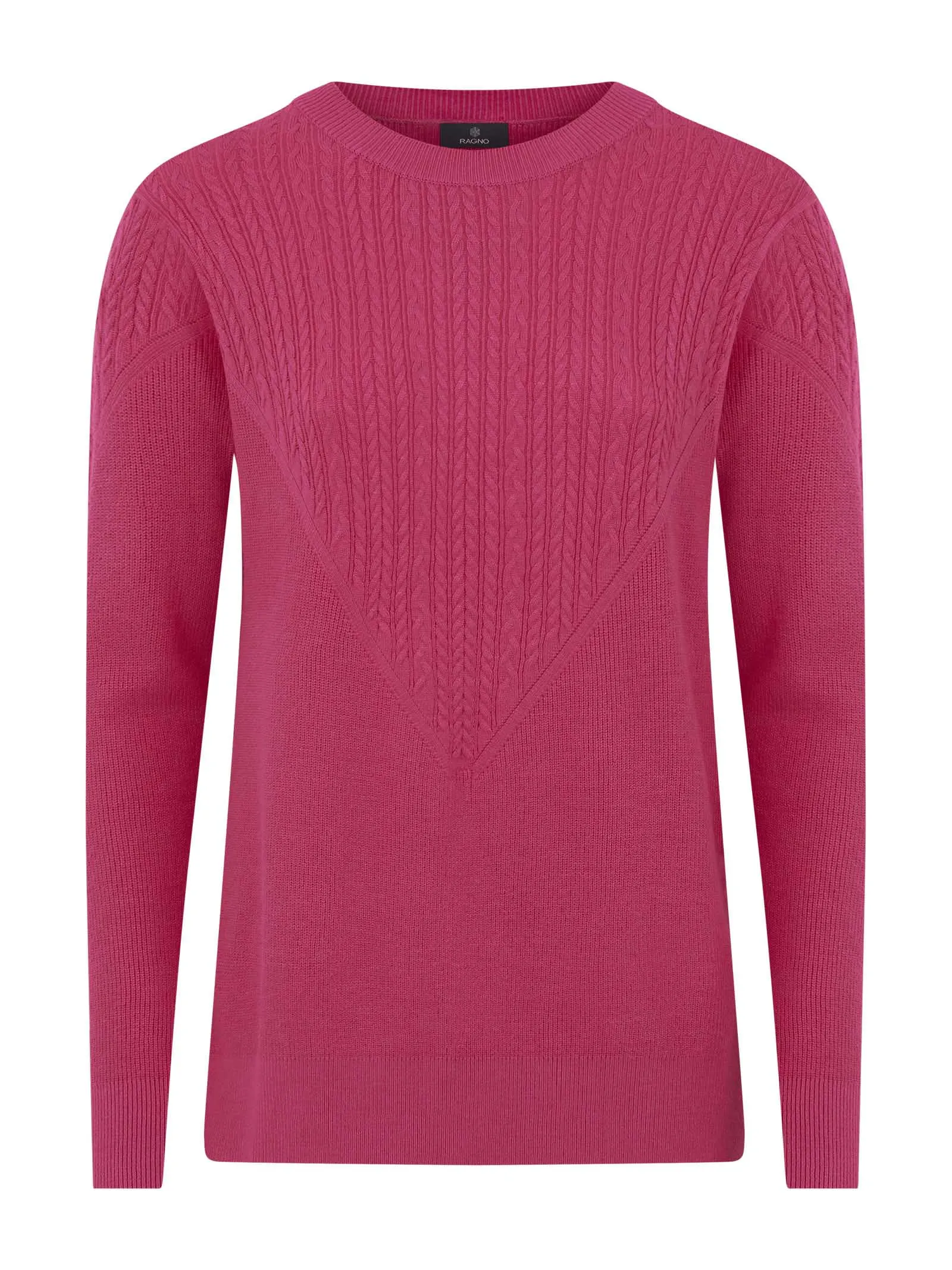 Maglia girocollo in filato Winter Basic - Fuchsia Purple