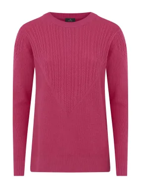 Maglia girocollo in filato Winter Basic - Fuchsia Purple