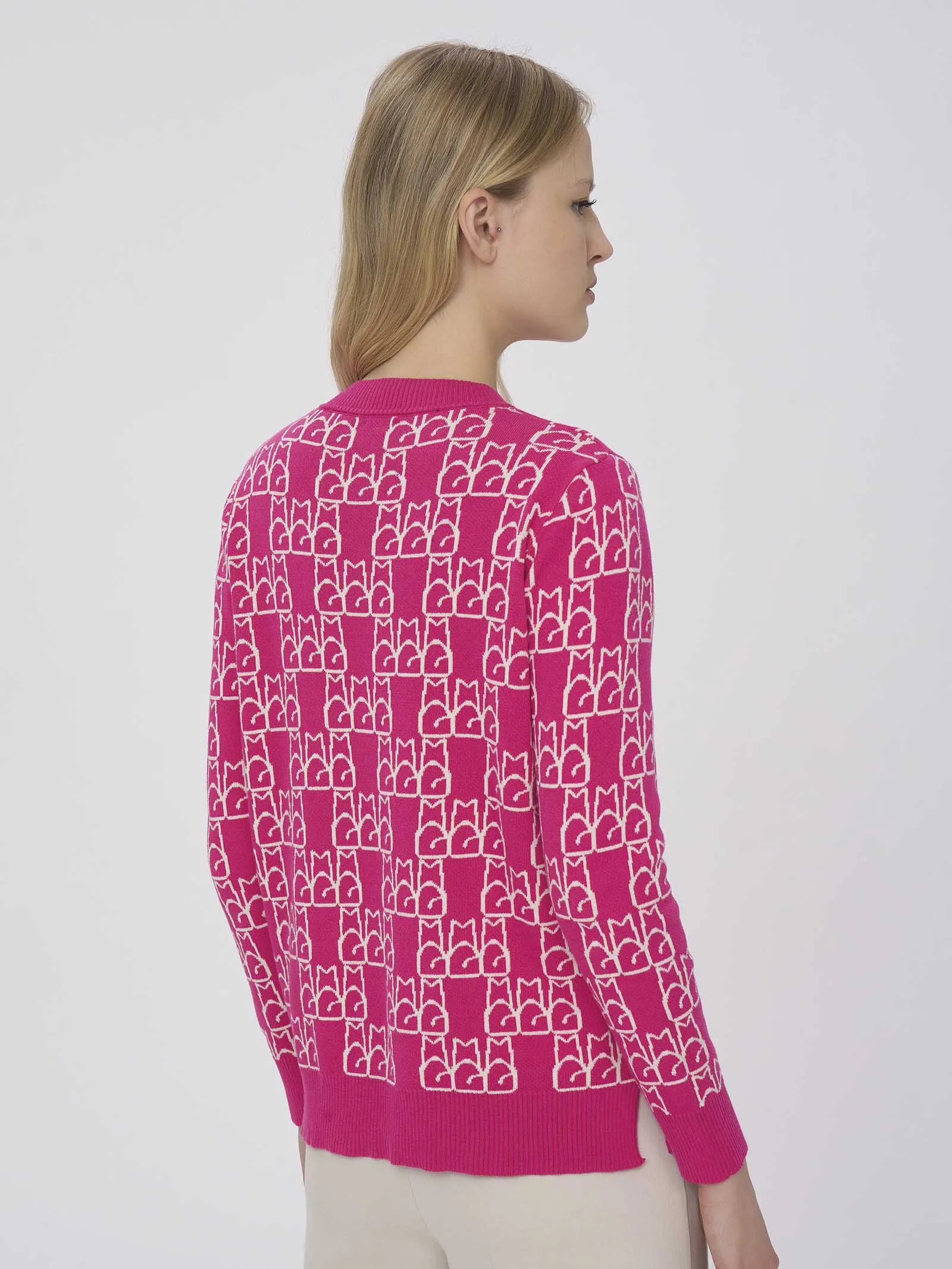 Maglia girocollo in filato Winter Cotton - Fant.Fuchsia Purple