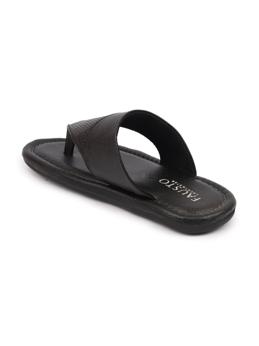 Men Black Casual Outfit Indoor Outdoor All Day Long Comfort Slip On Thong Slippers