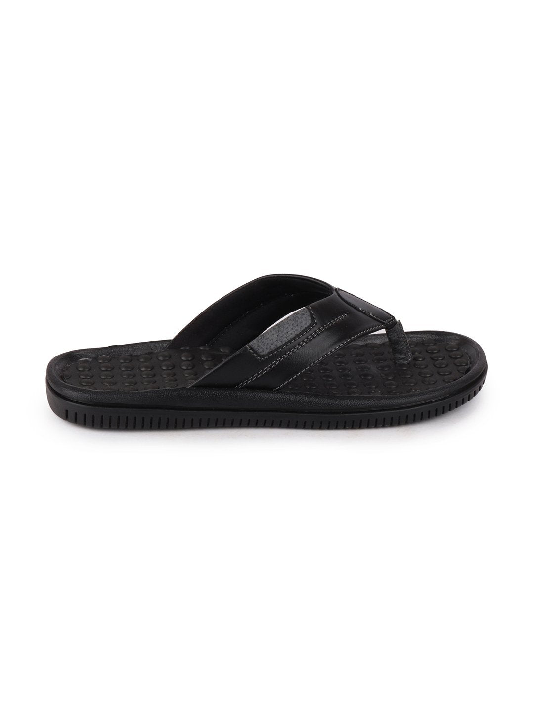 Men Black Casual Slip-On Slippers