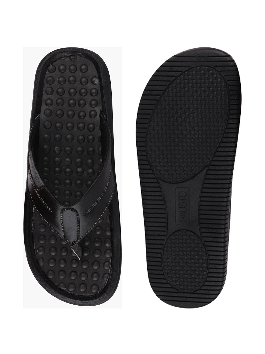 Men Black Casual Slip-On Slippers