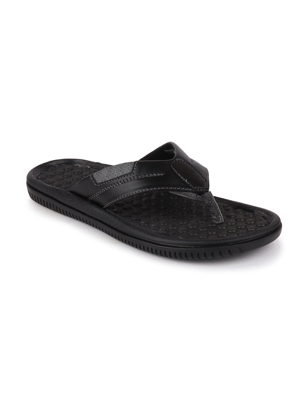 Men Black Casual Slip-On Slippers