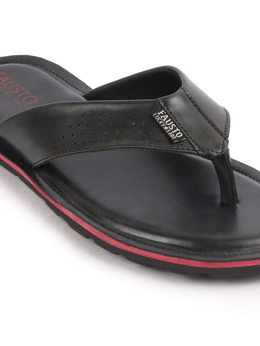 Men Black Daily Indoor Outdoor Slip On Thong Slipper