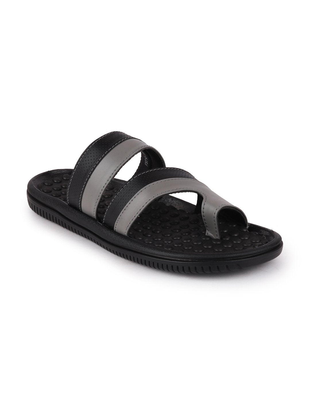 Men Black/Grey Casual Slip-On Slippers