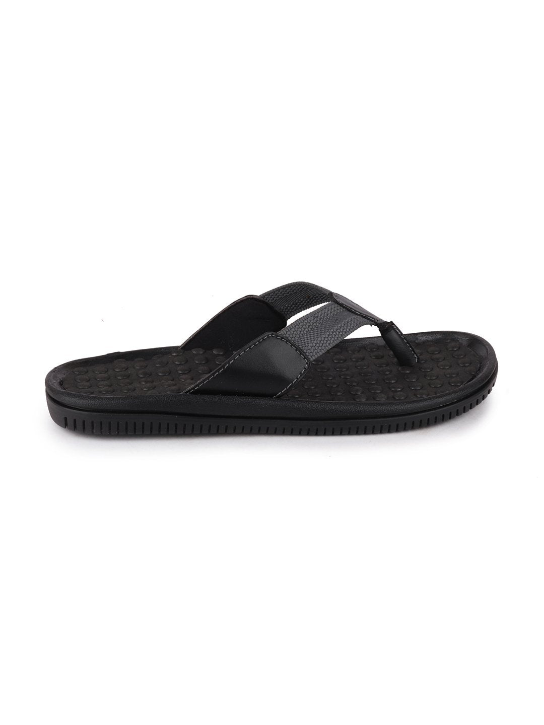 Men Black/Grey Casual Slip-On Slippers